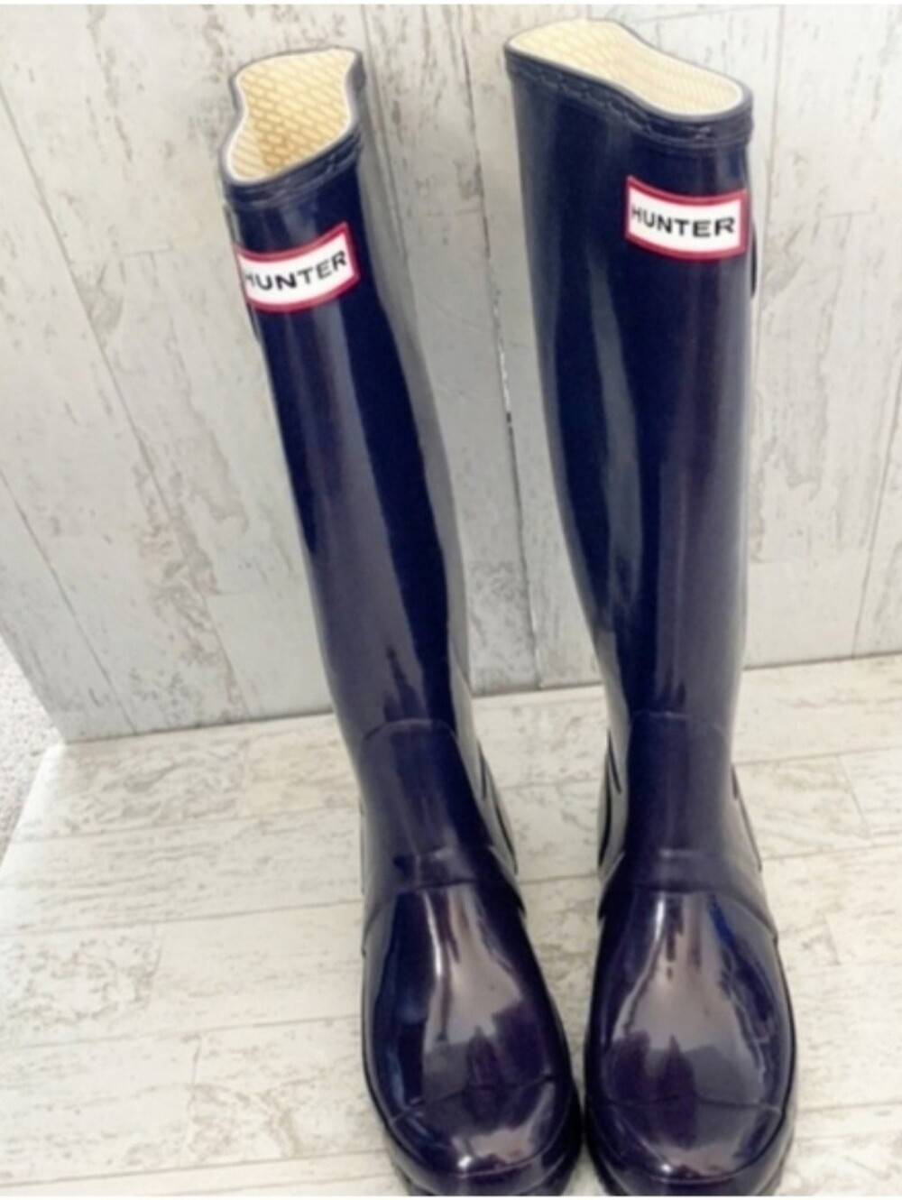 Hunter Original Tall Gloss Rain Boots Purple Aubergine Women’s EU 35/36 - Picture 3 of 7